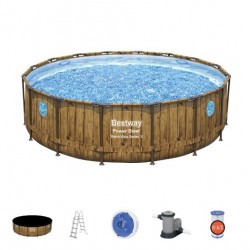 Piscina Power Steel Wood Swim Vista 488 x 122 cm cu accesorii Piscina Power Steel Wood Swim Vista 488 x 122 cm cu accesorii